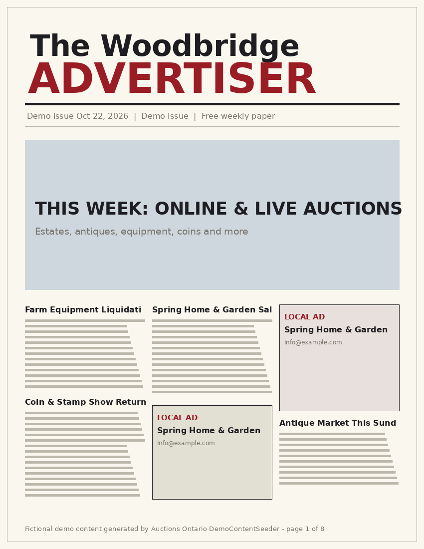Woodbridge Advertiser (Demo) Oct 22 - Page 1