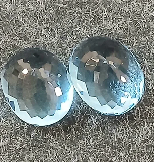 Pair of Loose Blue Topaz Gemstones